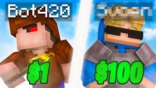 I hired a $1 vs $100 Minecraft Coach!