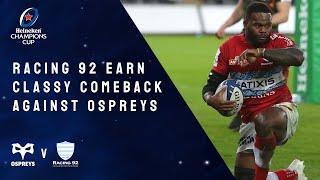 Highlights - Ospreys v Racing 92 Round 3 │Heineken Champions Cup Rugby 2021/22
