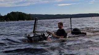 Emil driving his m38a1 jeep in water with fording kit