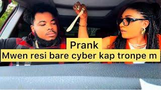 Vinn gade Koman Faby bare Cyber kap kouche fanm nan machine li (Prank) @Cyberfanss