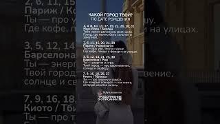 Какой твой город по дате рождения