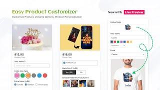 Live Product Personalization by Easy Product Customizer