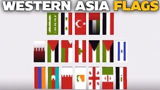 Minecraft : Western Asia Countries Flags Banner Design | Steve Craft