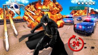 Surviving 5 STARS For 24 HOURS As BATMAN (GTA 5 Mods)