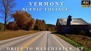 Autumn in Vermont - Drive to Manchester, VT - 4K Relaxing Fall Foliage Scenic Driving Tour