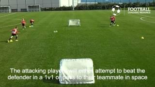 Football Coaching Resource - Game Practice - Attacking - 2v1 & 2v2 (2 Zones)