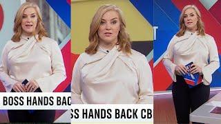 Sarah Jane Mee Nipples & Busty in Satin Blouse - Sky News 9/1/2024