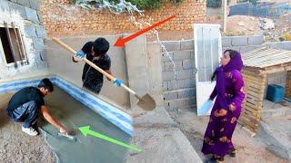 Cementing the floor of the house: the amazing move of the second woman