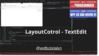 Basic 01 - WPF DevExpress MVVM Controls  - LayoutControl - TextEdit