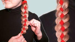 Плетение Кос Видео уроки 2014: Коса с Лентой. Weaving braids video tutorials: braid with a ribbon.