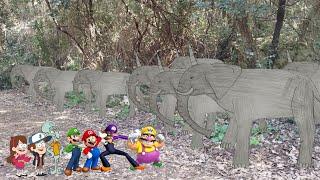 Wario, Waluigi, Mario, Luigi, Squidward, Dipper & Mabel Dies By Enraged Herd Of Uniphants