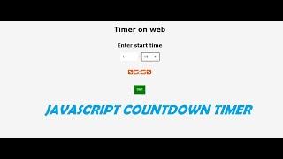 HTML CSS JS countdown timer with alarm