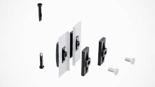 New DIRAK Pr01 hinge with fastening bracket available from FDB Panel Fittings