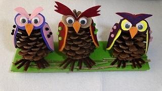 Kozalaktan Baykuş Yapımı - DIY Pine Cone Owl - Çok kolay ve sevimli