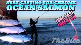 Surf Casting For Salmon ,  Oregon Coast Fishing.