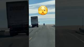 The driver got scared and had to pull over to the side 🫣 #trucking #bigrig #truck