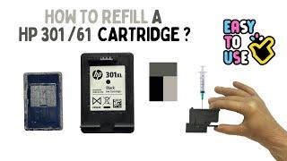 How to refill a HP 301 & HP 301xl Black ink cartridge