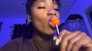 {ASMR} Mango Lollipop Licking & Chit Chat (mouth sounds, whispering) 