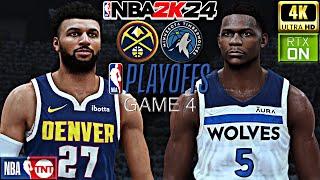 NBA 2K24 PC Realistic Mod (4K60) | Nuggets vs Timberwolves Game 4 | NBA Playoffs WCSF