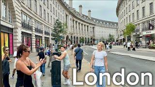 London Summer Walk | 4K HDR Virtual Walking Tour around the City |Trafalgar Square to Oxford Street