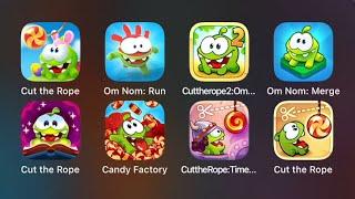 Cut the Rope: Remastered - Om Nom: Run / Merge - Cut the Rope: Time Travel / Magic (iOS Games)