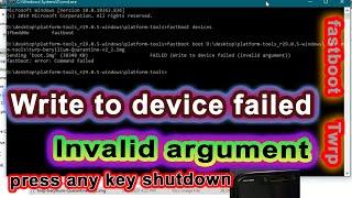 Write to device failed Invalid argument Fastboot Press Any Key To Shutdown And Black Screen  Poco