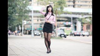 [4K] 熊醬-OL黑絲美腿街拍, 黒ストッキング, 검은 스타킹, Black Stockings