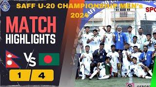 NEPAL vs BANGLADESH | SAFF U-20 Men’s Championship 2024  FINAL Highlights"