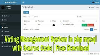 Advance Voting Management System in php mysql with Source Code | Free Download