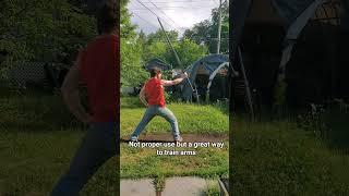 not proper hema form but man it is a fun way to train #hema #martialarts #workout #fencing #fitness
