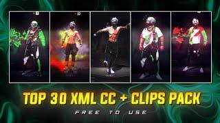 TOP 30 XML + CLIP + CC | FF NEW LOBBY CLIPS PACK | FF EMOTE CLIPS | FF CLIPS