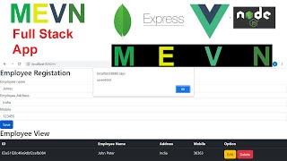 Nodejs Vuejs with Mongodb (MEVN) Crud App(MongoDB, Express,Vue.js, Node JS)