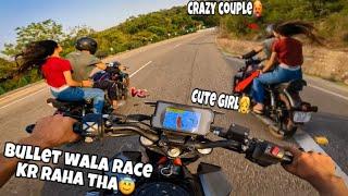 Crazy bullet rider want to race with me|| ladki darr gaye || Crazy couple