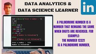 #Palindrome_number  #Assignment_2