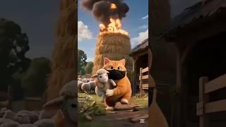Orange Cat Was On Fire And Then She Ran Away #shorts #cat #kitten #cute #ia #trending #funny #comedy