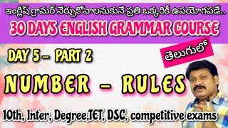 Important Singular Plural Rules - 30 days English Grammar Course for all competitive exams in Telugu