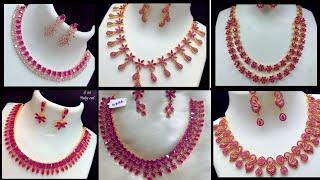 "Top 10 Ruby Gold Necklace Designs You Need to See" Latest Gemstone Ruby necklace designs