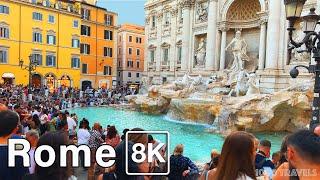 Rome Italy 8K di Trevi Fountain & The Most Beautiful Monuments