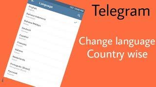 How to change language telegram