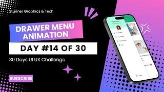 Drawer Menu Animation | UI UX Design Figma | Top Animations Day 14