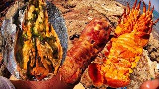 THE BIGGEST SLIPPER LOBSTER EVER!!! Catch Clean and Cook | Youtubers linkup