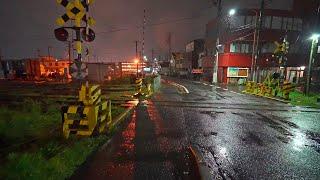 4K・ Rainy night rainy around Goi station in Chiba・4K HDR