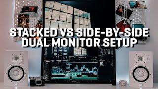 Video editing monitor setup: stacked vs side by side