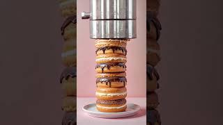 Crushing a Tower of Donuts in Slow Motion  #oddlysatisfying #crushingtime #asmrsounds #asmr
