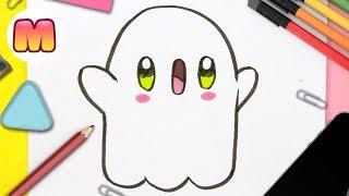 COMO DIBUJAR FANTASMA KAWAII FACIL DE APRENDER  Dibujos kawaii faciles para dibujar Halloween