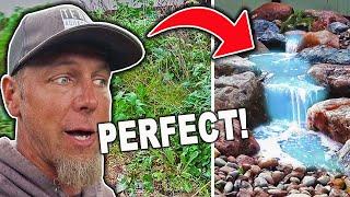 Overgrown MESS Becomes PARADISE! - One-Day Pondless Waterfall