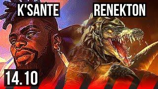 K'SANTE vs RENEKTON (TOP) | 6/1/10, 6 solo kills | KR Grandmaster | 14.10