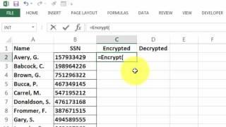 Encryption of Confidential Numbers in Excel