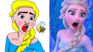 Frozen 2  Elsa funny Drawing memes -Try not To laugh