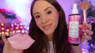 ASMR Doing Your Valentines Makeup & Skincare  (layered sounds, cozy pampering)